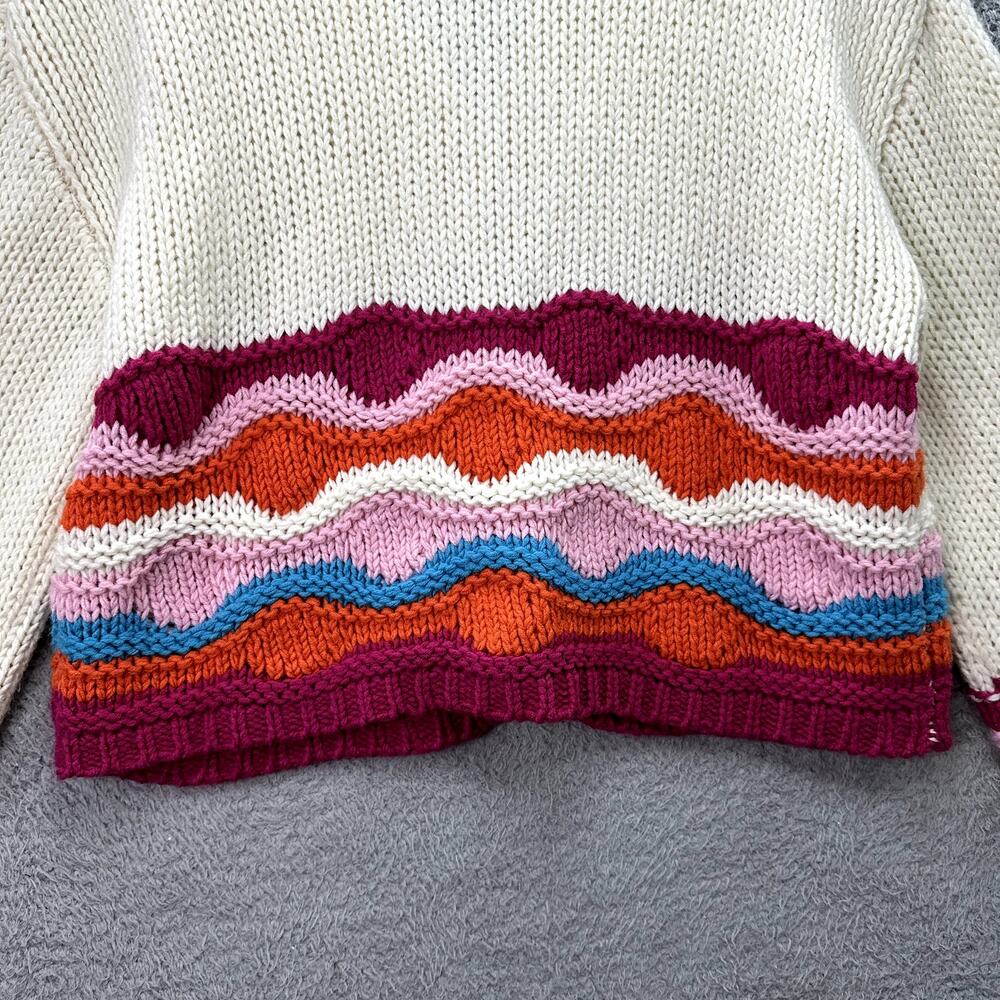 Cider Women's Large Knit Cardigan Bright Color Pattern Boho Crop Comfort EUC - Picture 8 of 10